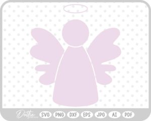 Angel Hand Drawn Christmas Wings Halo SVG PNG DXF – Cricut Silhouette Cutting File