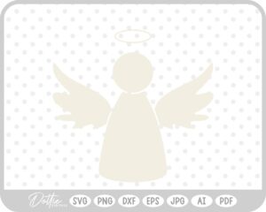 Angel Hand Drawn Christmas Wings Halo SVG PNG DXF – Cricut Silhouette Cutting File
