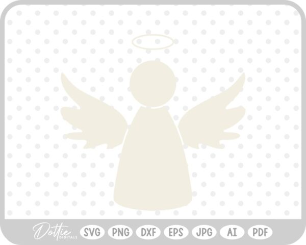 Angel Hand Drawn Christmas Wings Halo SVG PNG DXF – Cricut Silhouette Cutting File