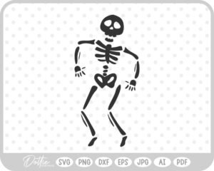 Cute Dancing Skeleton Sketch Drawing SVG PNG DXF – Cricut Silhouette Cutting File