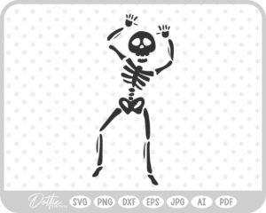 Dancing Skeleton Sketch  SVG PNG DXF – Cricut Silhouette Cutting File