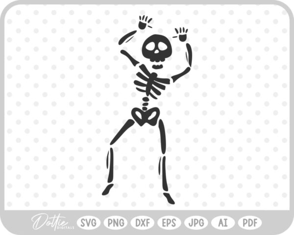 Dancing Skeleton Sketch  SVG PNG DXF – Cricut Silhouette Cutting File