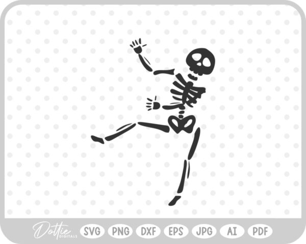 Dancing Skeleton Drawing SVG PNG DXF – Cricut Silhouette Cutting File