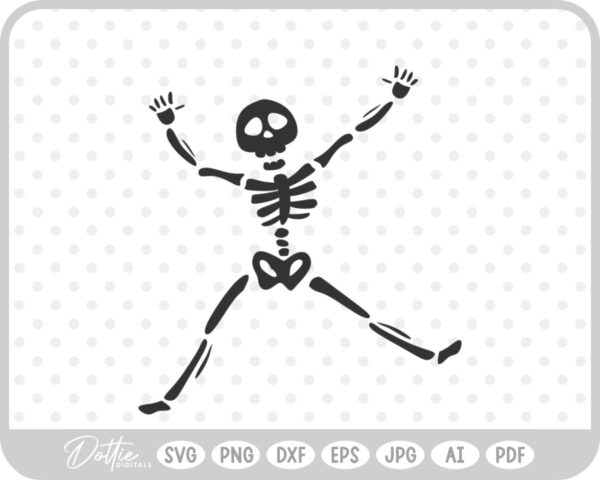 Cute Dancing Skeleton Sketch Drawing SVG PNG DXF – Cricut Silhouette Cutting File