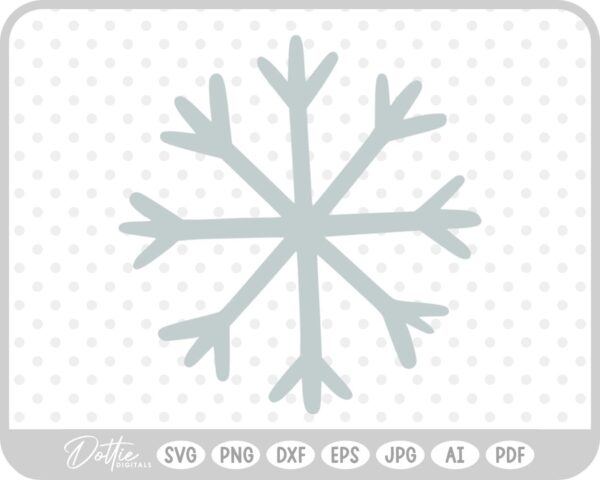 Snowflake Doodle Sketch Christmas Winter SVG PNG DXF – Cricut Silhouette Cutting File