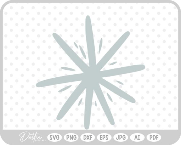 Snowflake Doodle Sketch Christmas Winter SVG PNG DXF – Cricut Silhouette Cutting File
