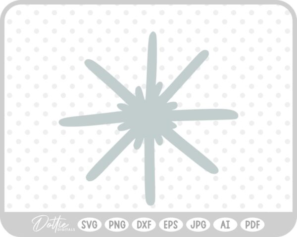 Snowflake Doodle Sketch Christmas Winter SVG PNG DXF – Cricut Silhouette Cutting File