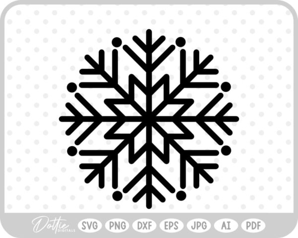Snowflake Snow Winter Christmas SVG PNG DXF – Cricut Silhouette Cutting File