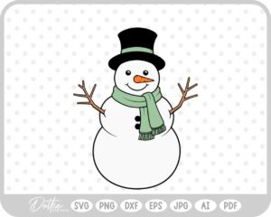 Happy Snowman Christmas Winter Snow SVG PNG DXF – Cricut Silhouette Cutting File