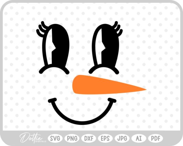 Snowman Winter Christmas Snow Carrot Nose SVG PNG DXF – Cricut Silhouette Cutting File
