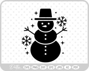 Happy Snowman Christmas Winter Snow SVG PNG DXF – Cricut Silhouette Cutting File