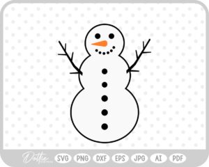 Happy Snowman Christmas Winter Snow SVG PNG DXF – Cricut Silhouette Cutting File