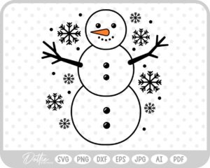Happy Snowman Christmas Winter Snow SVG PNG DXF – Cricut Silhouette Cutting File