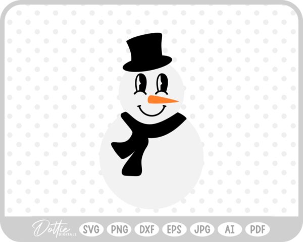 Snowman Winter Christmas Snow Carrot Nose SVG PNG DXF – Cricut Silhouette Cutting File