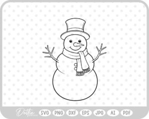Happy Snowman Christmas Winter Snow SVG PNG DXF – Cricut Silhouette Cutting File