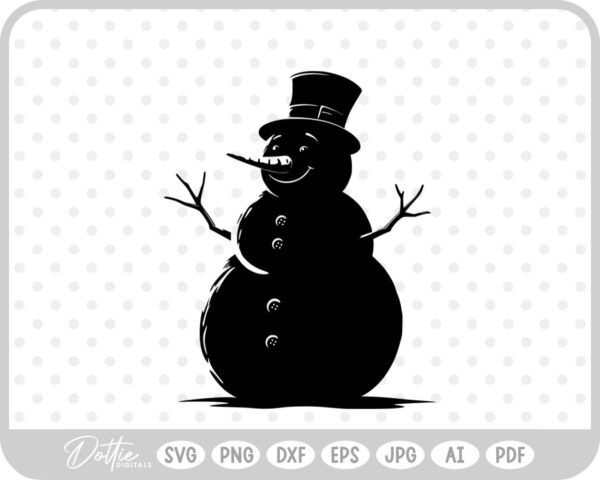 Cute Happy Snowman Doodle Christmas SVG PNG DXF – Cricut Silhouette Cutting File