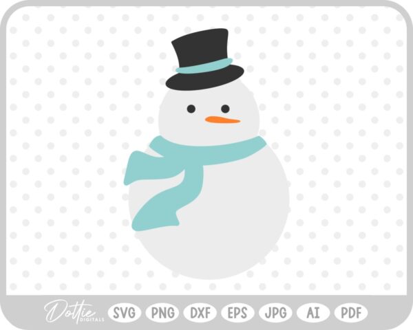 Snowman Winter Christmas Snow Carrot Nose SVG PNG DXF – Cricut Silhouette Cutting File