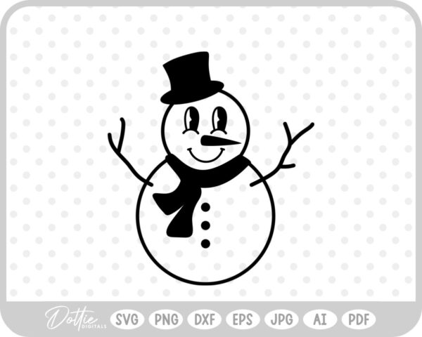 Snowman Winter Christmas Snow Carrot Nose SVG PNG DXF – Cricut Silhouette Cutting File