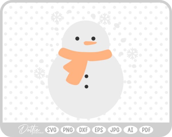 Snowman Winter Christmas Snow Carrot Nose SVG PNG DXF – Cricut Silhouette Cutting File