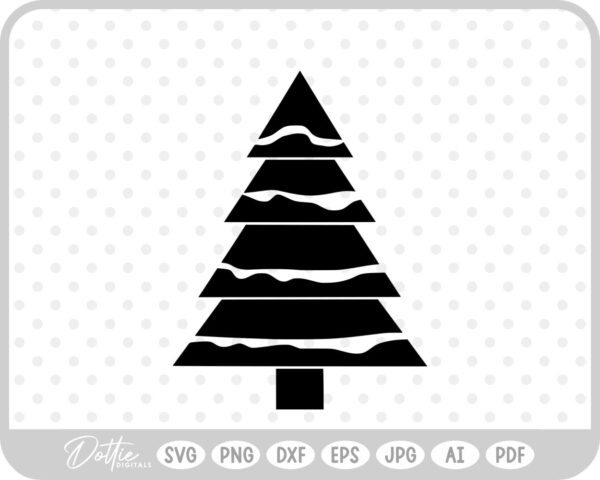 Realistic Tree Winter Snowy Christmas  SVG PNG DXF – Cricut Silhouette Cutting File