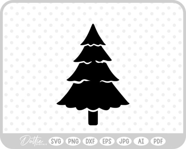 Realistic Tree Winter Snowy Christmas  SVG PNG DXF – Cricut Silhouette Cutting File