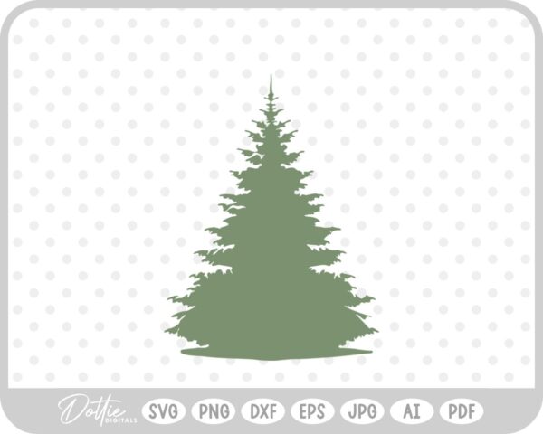 Realistic Tree Winter Snowy Christmas  SVG PNG DXF – Cricut Silhouette Cutting File