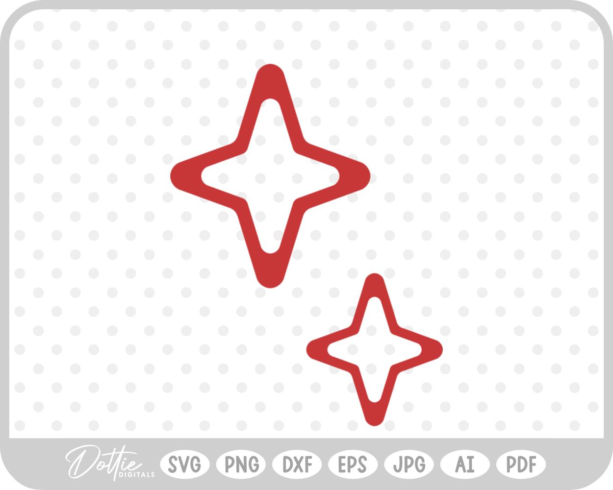Pair of Sparkle Outlines SVG PNG DXF – Cricut Silhouette Cutting File