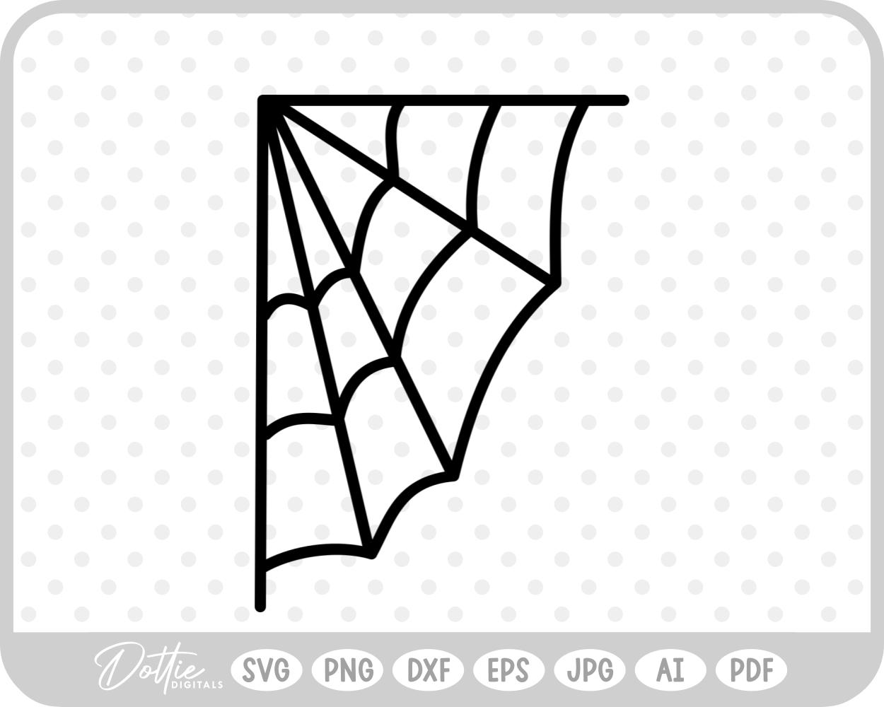 Spider Web Cobweb Corner Halloween  SVG PNG DXF – Cricut Silhouette Cutting File