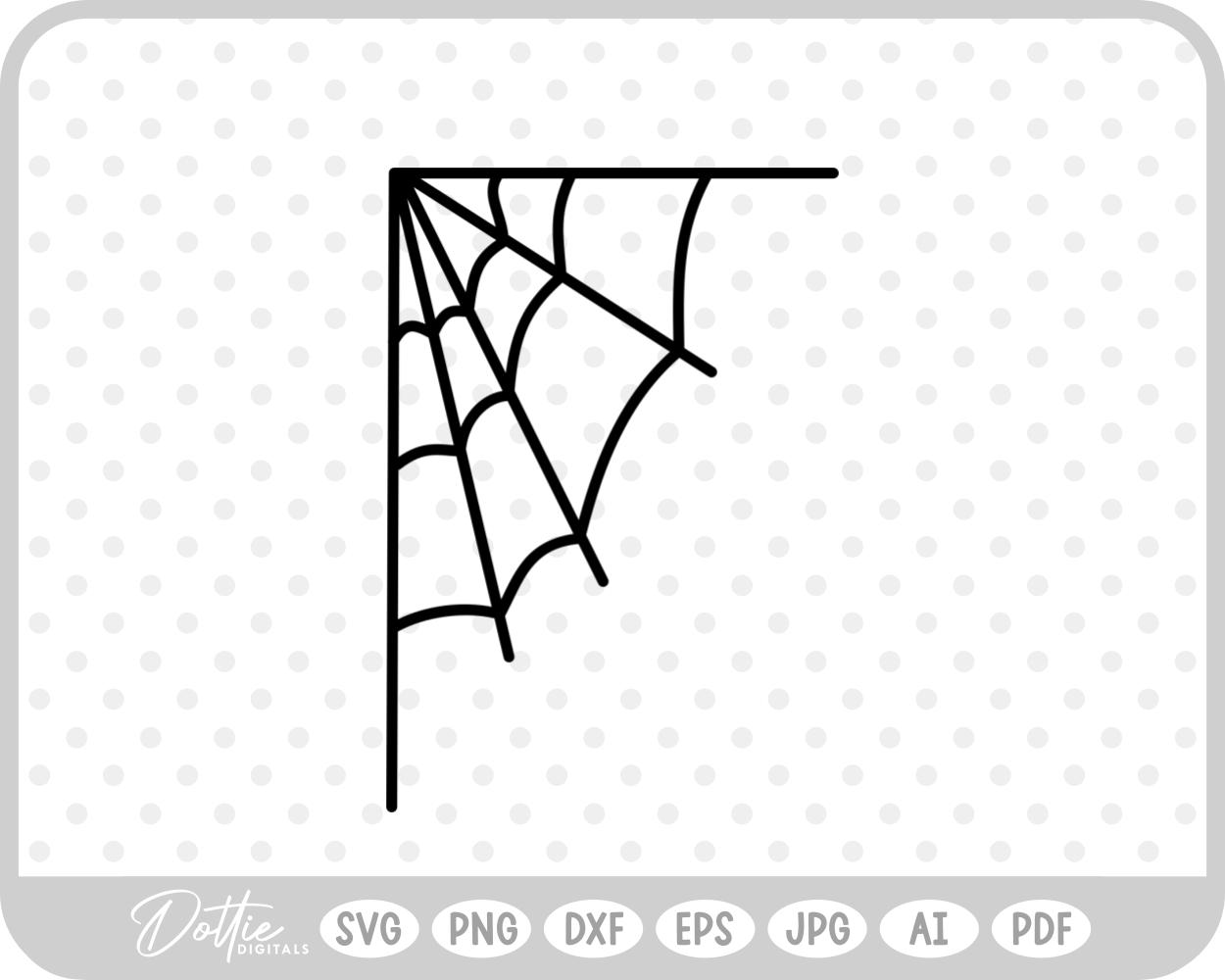 Spider Web Cobweb Corner Halloween  SVG PNG DXF – Cricut Silhouette Cutting File