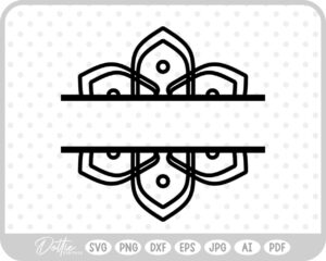 Split Mandala Flower SVG PNG DXF – Cricut Silhouette Cutting File
