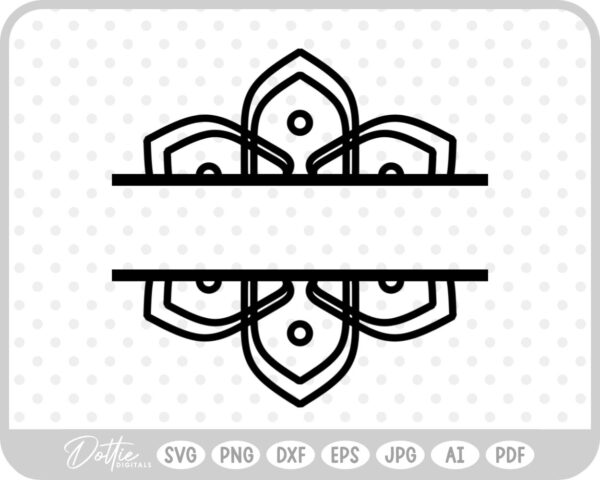 Split Mandala Flower SVG PNG DXF – Cricut Silhouette Cutting File