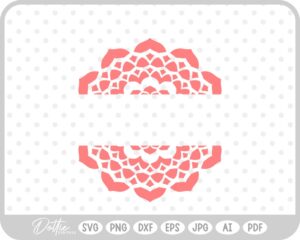 Detailed Split Mandala SVG PNG DXF – Cricut Silhouette Cutting File
