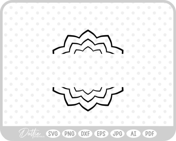 Split Mandala Flower SVG PNG DXF – Cricut Silhouette Cutting File