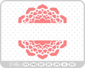 Detailed Split Mandala SVG PNG DXF – Cricut Silhouette Cutting File
