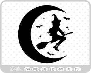 Happy Halloween Witch SVG PNG DXF – Cricut Silhouette Cutting File