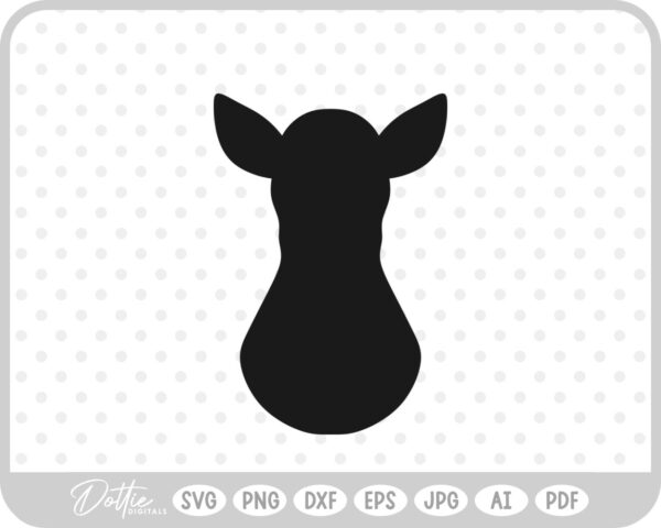 Stag Deer Reindeer Head Shape Silhouette Christmas SVG PNG DXF – Cricut Silhouette Cutting File