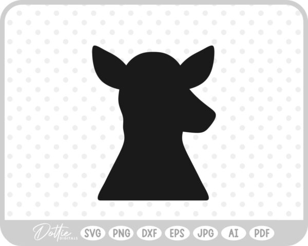 Stag Deer Reindeer Head Shape Silhouette Christmas SVG PNG DXF – Cricut Silhouette Cutting File