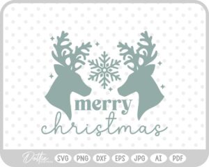 Stag Deer Reindeer Head Shape Silhouette Christmas SVG PNG DXF – Cricut Silhouette Cutting File