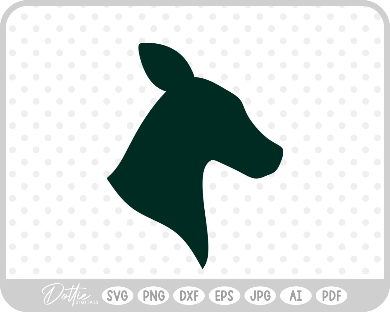 Stag Deer Reindeer Head Shape Silhouette Christmas SVG PNG DXF – Cricut Silhouette Cutting File