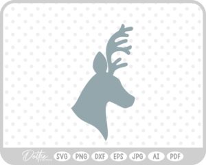 Stag Deer Reindeer Head Shape Silhouette Christmas SVG PNG DXF – Cricut Silhouette Cutting File