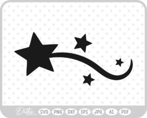 Stars Swirl SVG PNG DXF – Cricut Silhouette Cutting File
