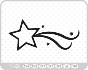 Shooting Star  SVG PNG DXF – Cricut Silhouette Cutting File