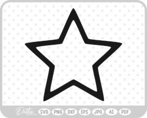 Stars Outline SVG PNG DXF – Cricut Silhouette Cutting File