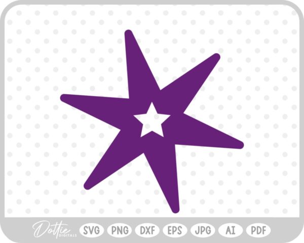 Star with small Star SVG PNG DXF – Cricut Silhouette Cutting File