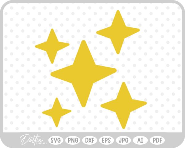 Star Shapes Sparkles Cluster SVG PNG DXF – Cricut Silhouette Cutting File