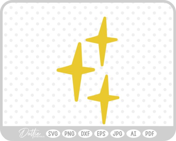 Star Shapes Sparkles Cluster SVG PNG DXF – Cricut Silhouette Cutting File