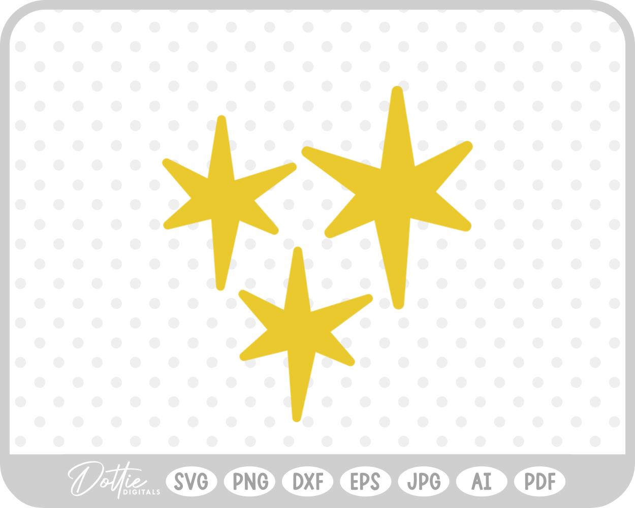 Star Shapes Sparkles Cluster SVG PNG DXF – Cricut Silhouette Cutting File