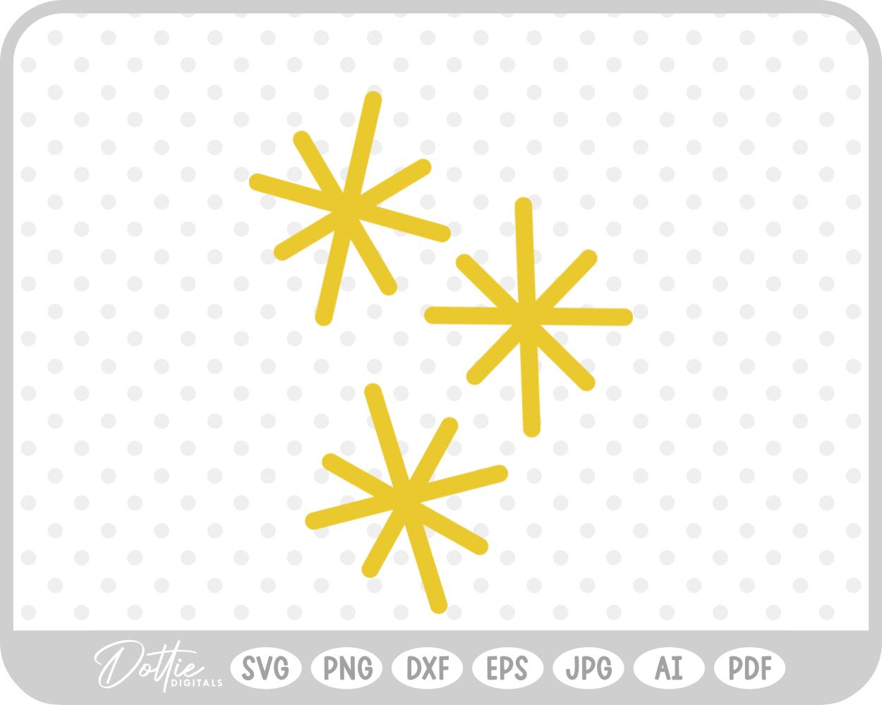 Star Shapes Sparkles Cluster SVG PNG DXF – Cricut Silhouette Cutting File