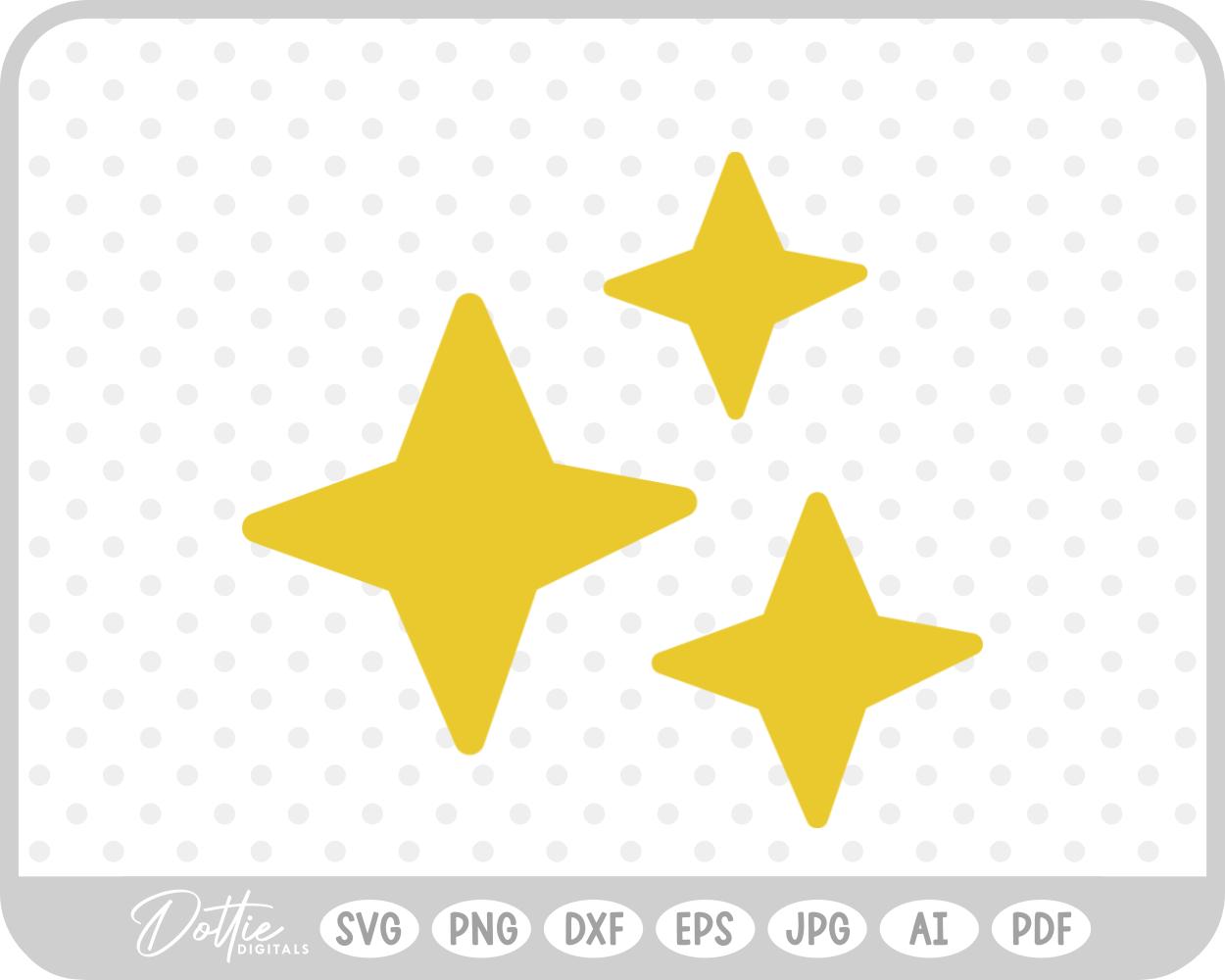 Star Shapes Sparkles Cluster SVG PNG DXF – Cricut Silhouette Cutting File