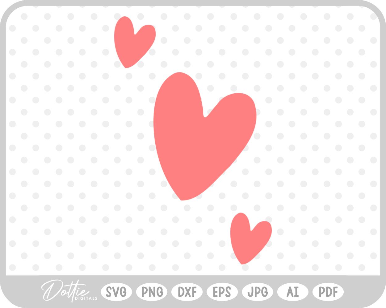 Hearts Cluster SVG PNG DXF – Cricut Silhouette Cutting File